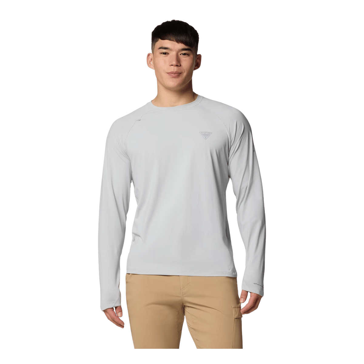 COLUMBIA MEN'S WILD CAST SUN SHIRT - COOL GREY - FRONT VIEW