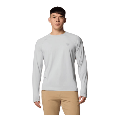 COLUMBIA MEN'S WILD CAST SUN SHIRT - COOL GREY - FRONT VIEW