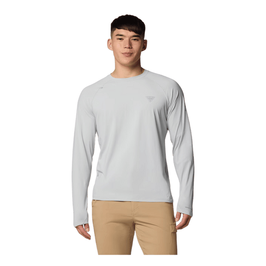 COLUMBIA MEN'S WILD CAST SUN SHIRT - COOL GREY - FRONT VIEW