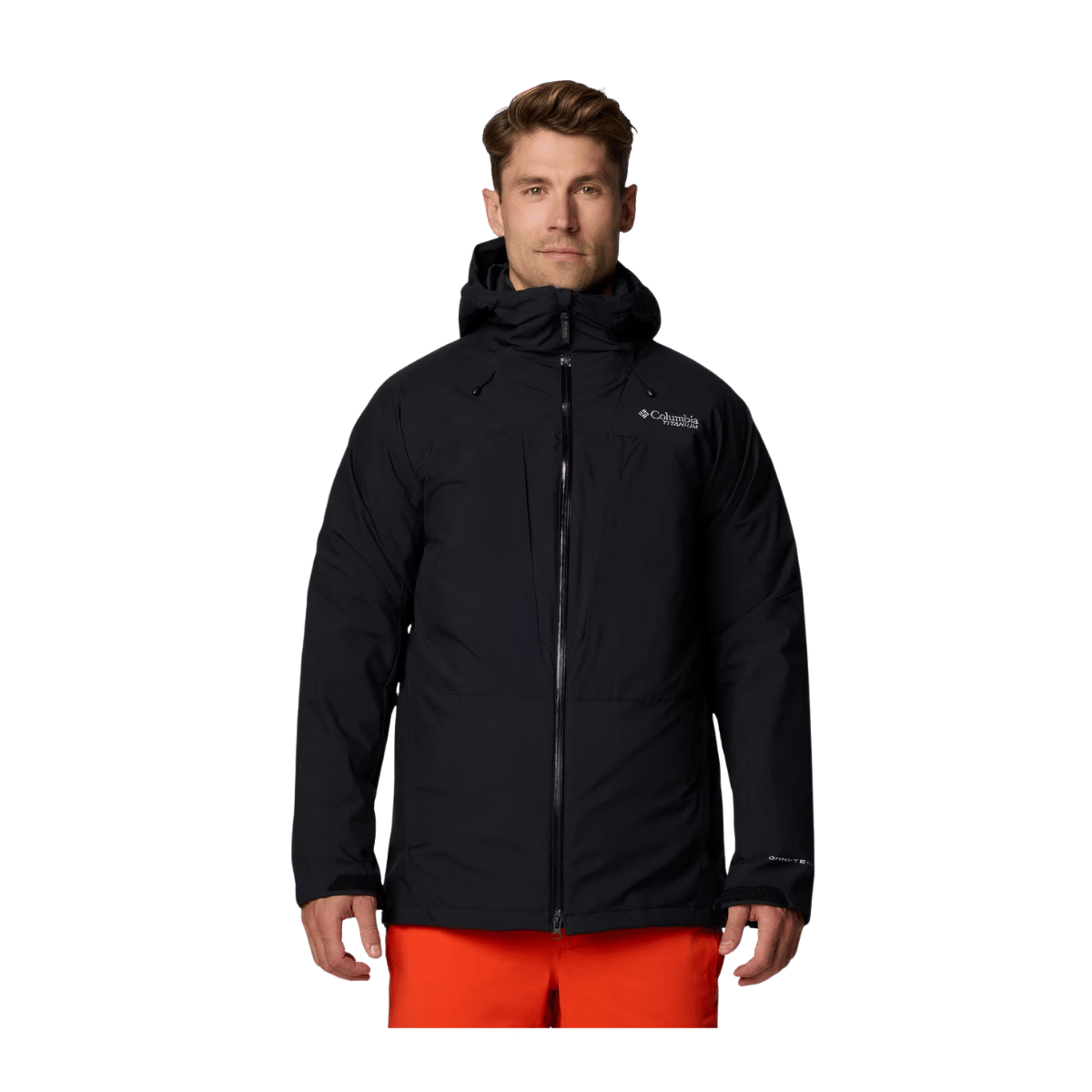 COLUMBIA MEN'S WINTER DISTRICT II INTERCHANGE JACKET - BLACK - FRONT VIEW