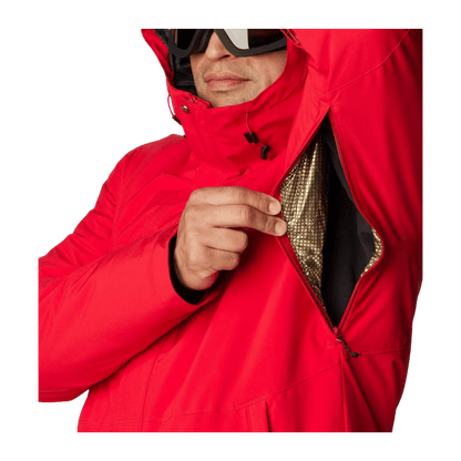 COLUMBIA MEN'S WINTER DISTRICT II JACKET - MOUNTAIN RED  - CLOSE-UP SIDE VIEW