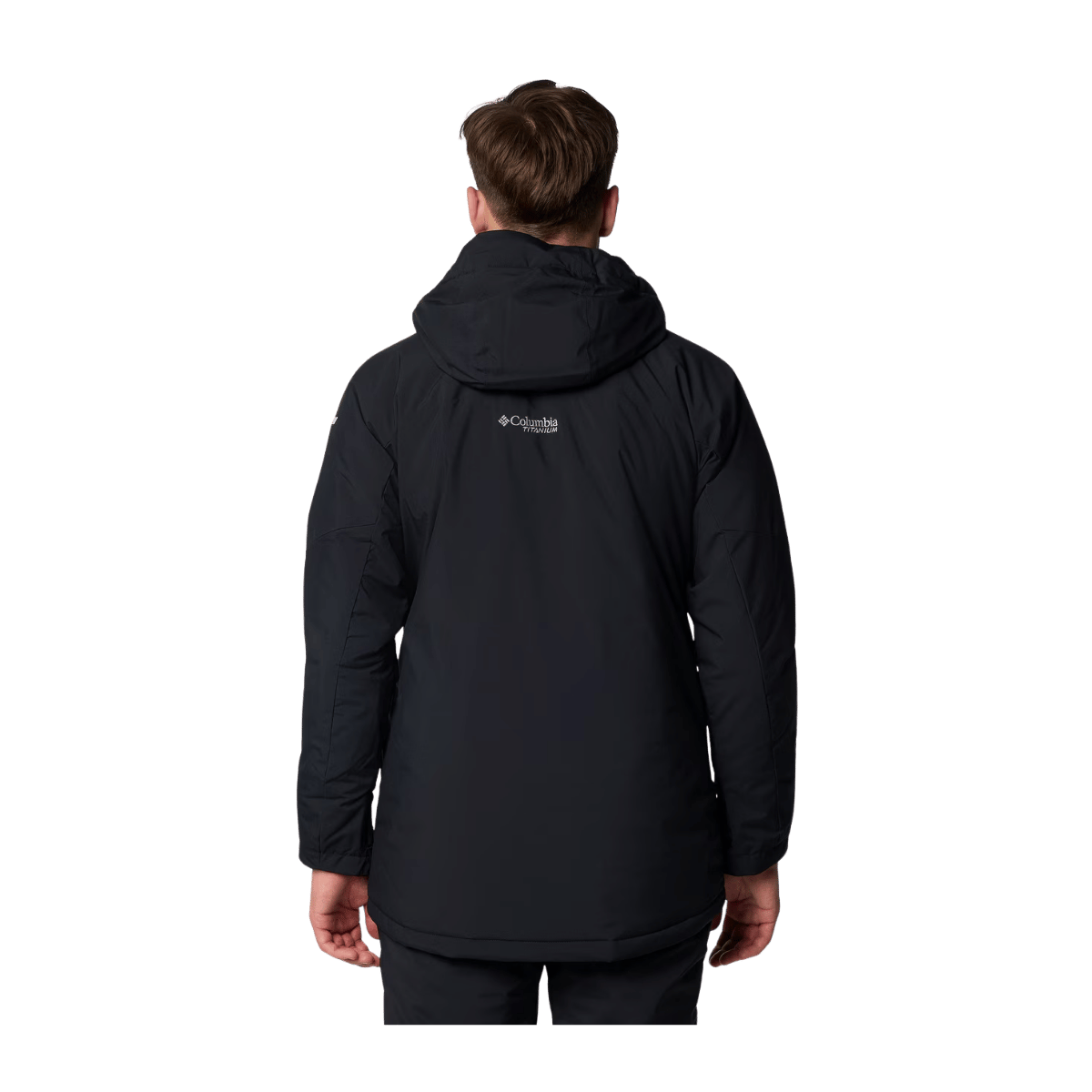 COLUMBIA MEN'S WINTER DISTRICT III JACKET - BLACK – BACK VIEW