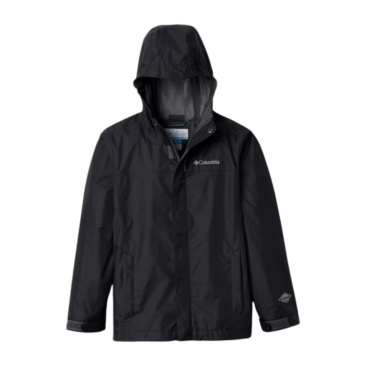COLUMBIA BOYS' WATERTIGHT JACKET - BLACK - FRONT VIEW
