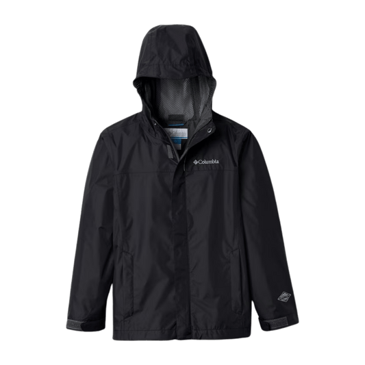 COLUMBIA BOYS' WATERTIGHT JACKET - BLACK - FRONT VIEW