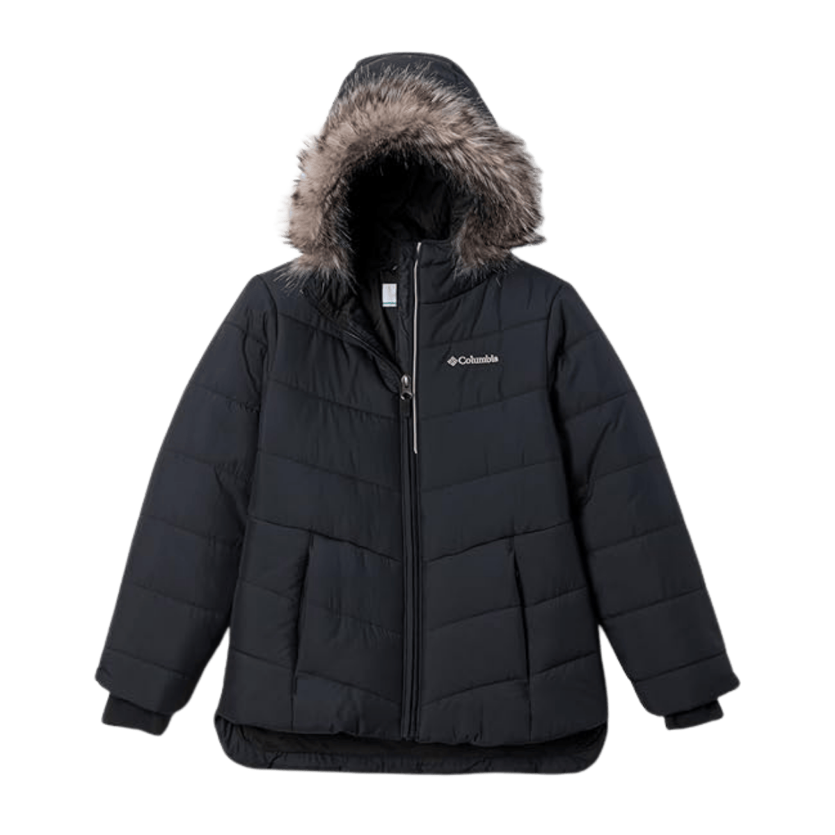 COLUMBIA GIRLS' KATELYN CREST JACKET - BLACK - FRONT VIEW