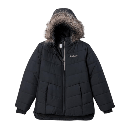 COLUMBIA GIRLS' KATELYN CREST JACKET - BLACK - FRONT VIEW