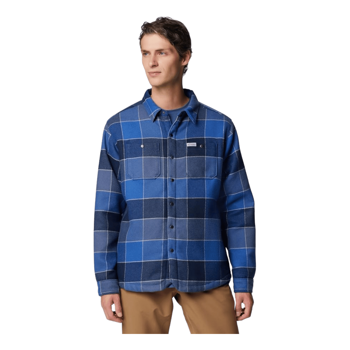 COLUMBIA WINDWARD II SHIRT JACKET - MOUNTAIN BLUE MULTI - FRONT VIEW