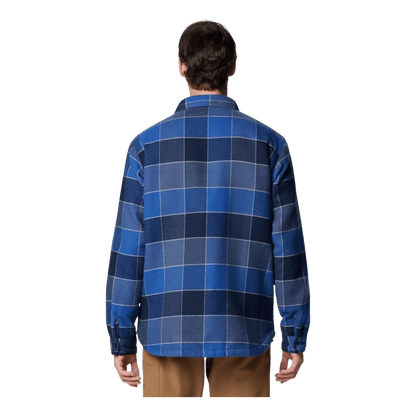 COLUMBIA WINDWARD II SHIRT JACKET - MOUNTAIN BLUE MULTI - BACK VIEW