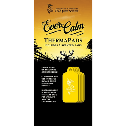 CONQUEST SCENT STICKS EVERCALM THERMA PADS 5 PACK - YELLOW - PACKAGING FRONT VIEW