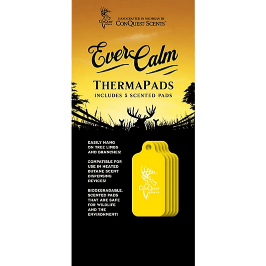 CONQUEST SCENT STICKS EVERCALM THERMA PADS 5 PACK - YELLOW - PACKAGING FRONT VIEW