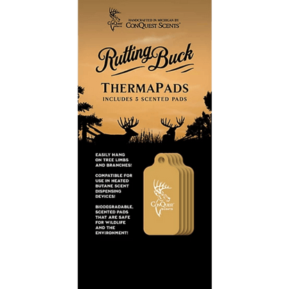 CONQUEST SCENT STICKS RUTTINGBUCK THERMA PADS 5 PACK - PACKAGING FRONT VIEW