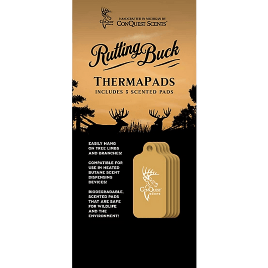 CONQUEST SCENT STICKS RUTTINGBUCK THERMA PADS 5 PACK - PACKAGING FRONT VIEW