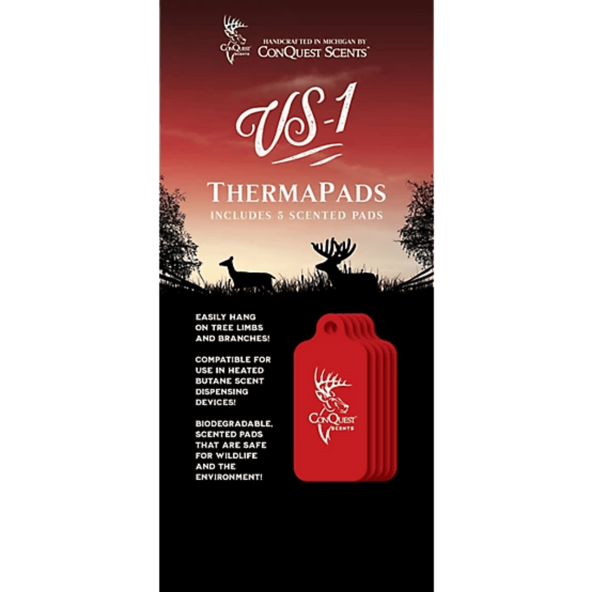 CONQUEST SCENT STICKS VS-1 THERMA PADS PACK - PACKAGING FRONT VIEW
