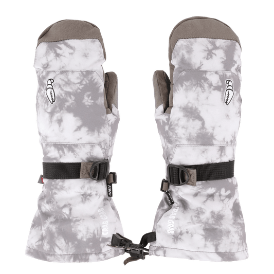 CRAB GRAB CINCH MITT GREY TIE DYE FRONT VIEW