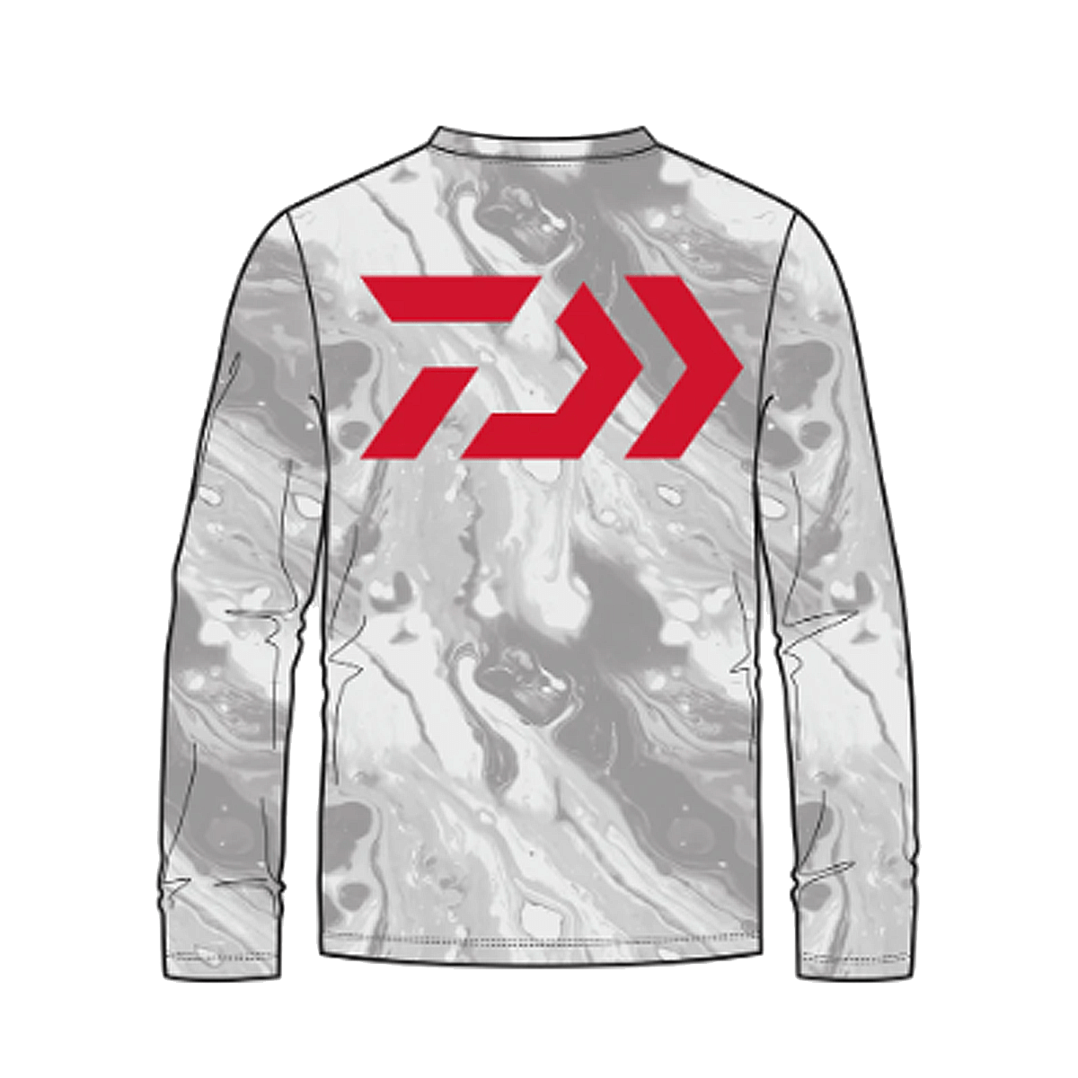 DAIWA D-VEC SNOW CAMO LS SUNSHIRT - BACK