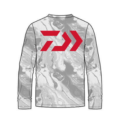 DAIWA D-VEC SNOW CAMO LS SUNSHIRT - BACK