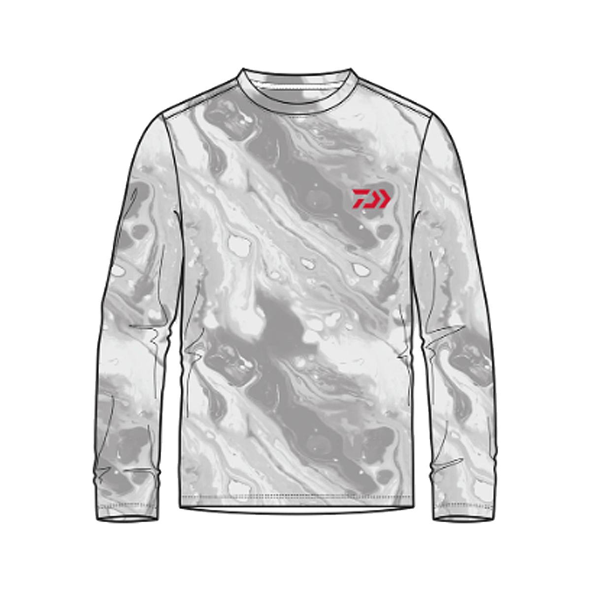DAIWA D-VEC SNOW CAMO LS SUNSHIRT - FRONT