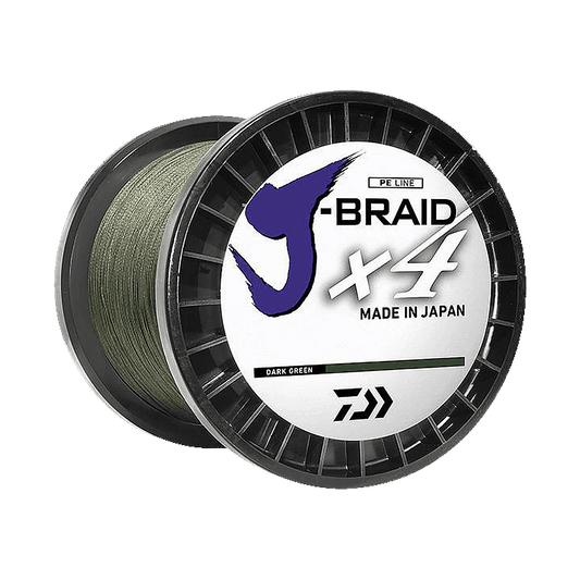 DAIWA J-BRAID X4 150YD BRAIDED LINE - DARK GREEN - LB TEST 20