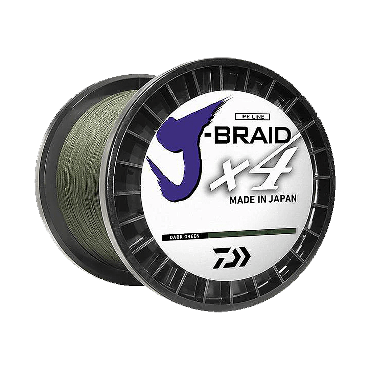 DAIWA J-BRAID X4 150YD BRAIDED LINE - DARK GREEN - LB TEST 50