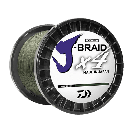 DAIWA J-BRAID X4 150YD BRAIDED LINE - DARK GREEN