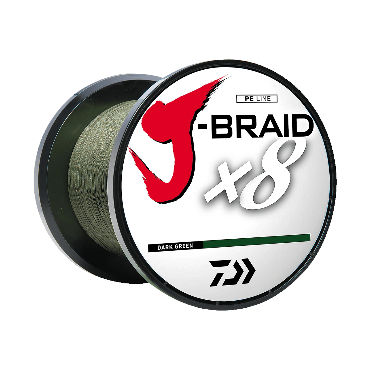 DAIWA J-BRAID X8 150YD BRAIDED LINE - DARK GREEN - LB TEST 10