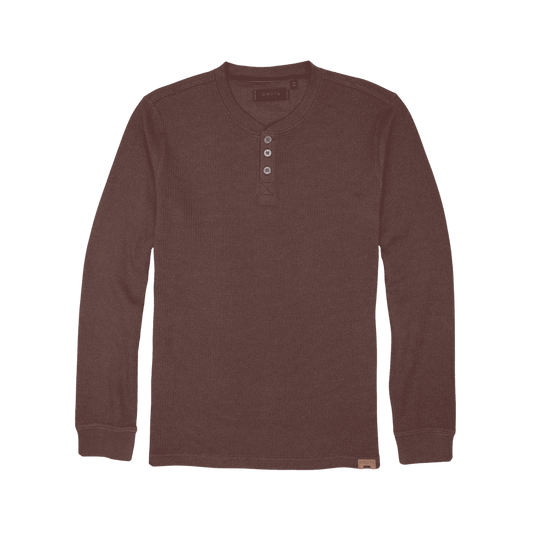 DAKOTA GRIZZLY JESSE KNIT THERMAL HENLEY CABIN WOOD