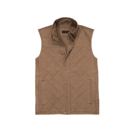 DAKOTA GRIZZLY MARCO ULTRA SUEDE QUILTED VEST BARK