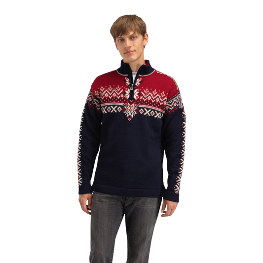 DALE OF NORWAY 140TH ANNIVERSARY FERN JACKET NAVY RED OFF WHITE