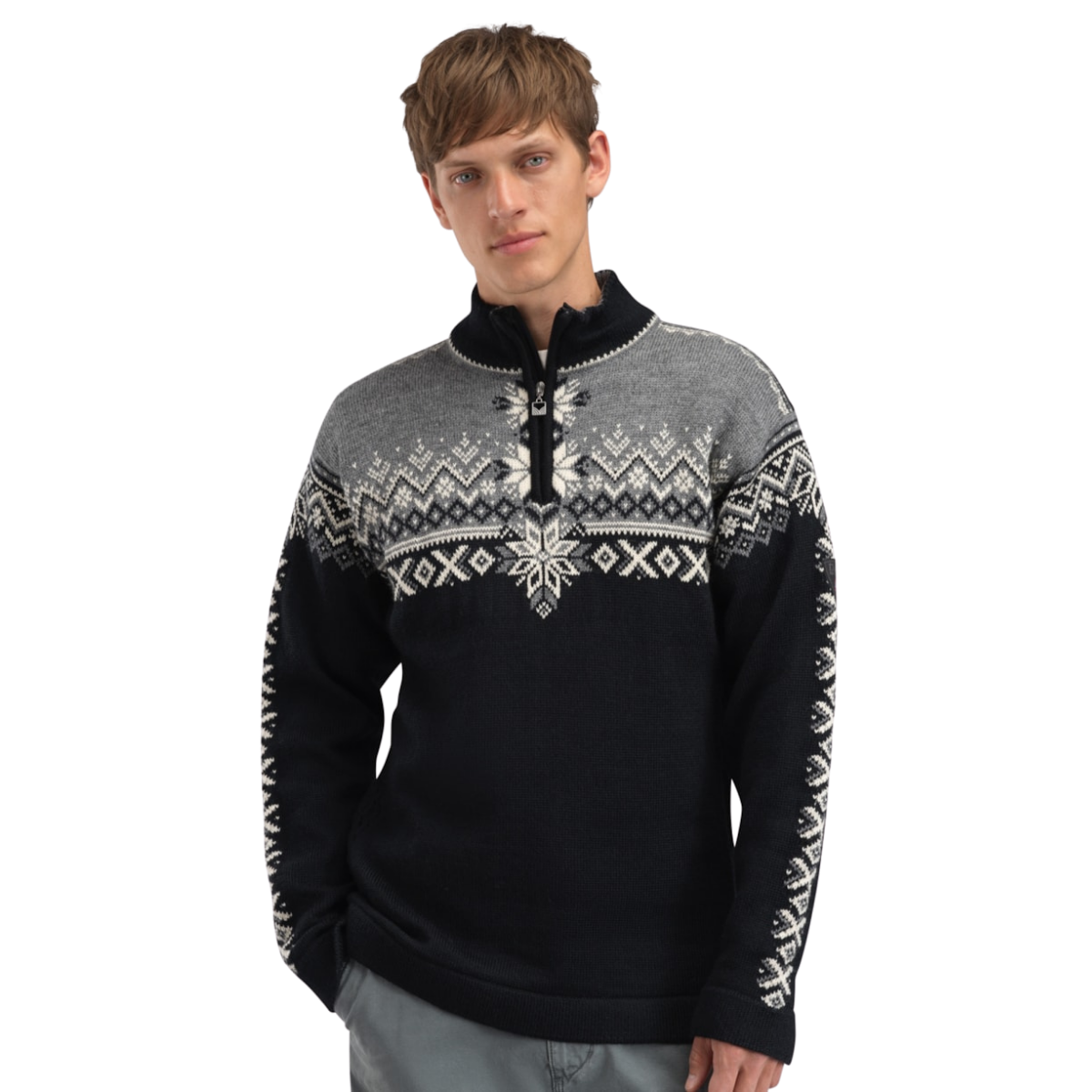 DALE OF NORWAY 140TH ANNIVERSARY MASC SWEATER BLACK SMOKE OFF WHITE