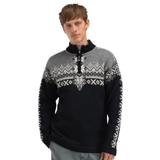 DALE OF NORWAY 140TH ANNIVERSARY MASC SWEATER BLACK SMOKE OFF WHITE