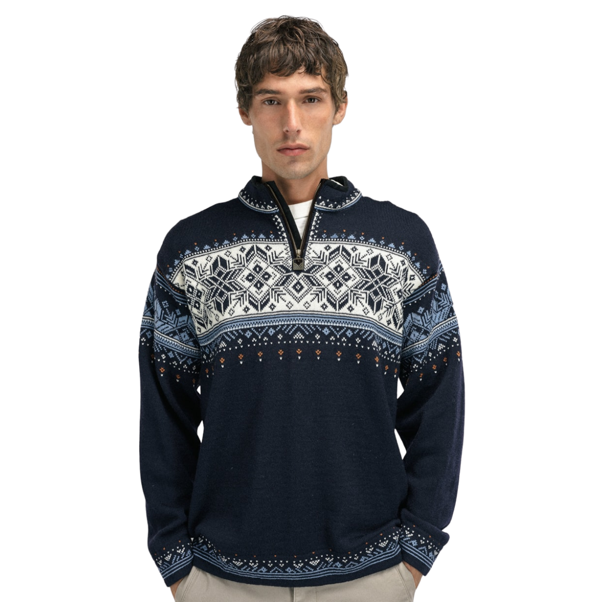 DALE OF NORWAY BLYFJELL SWEATER NAVY WHITE