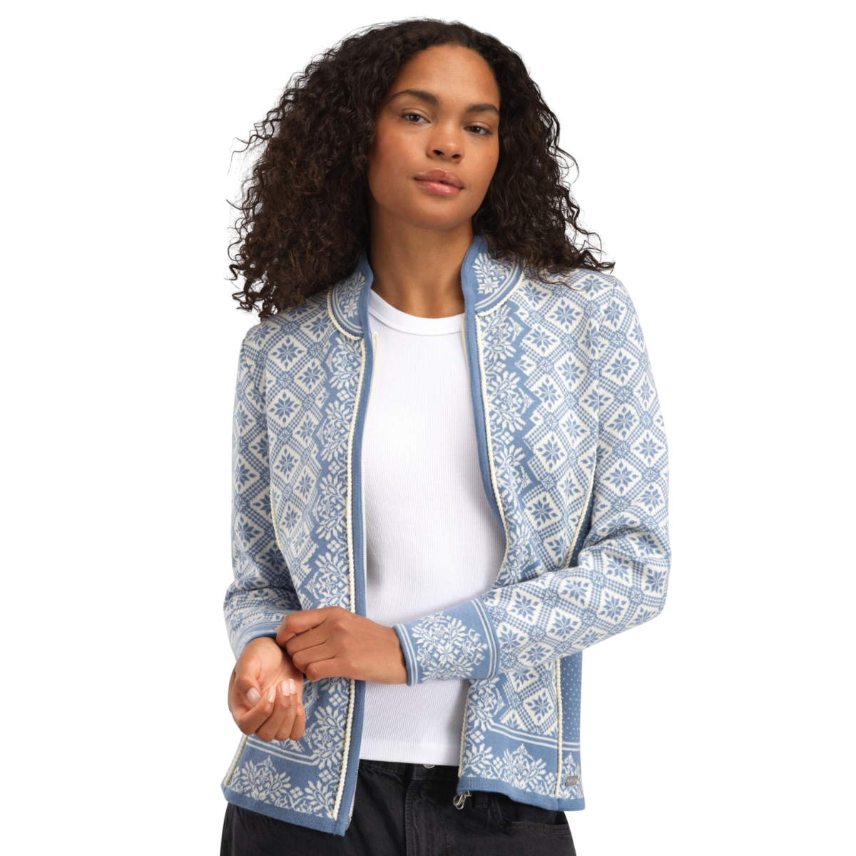 DALE OF NORWAY W CHRISTIANA JACKET BLUE OFF WHITE