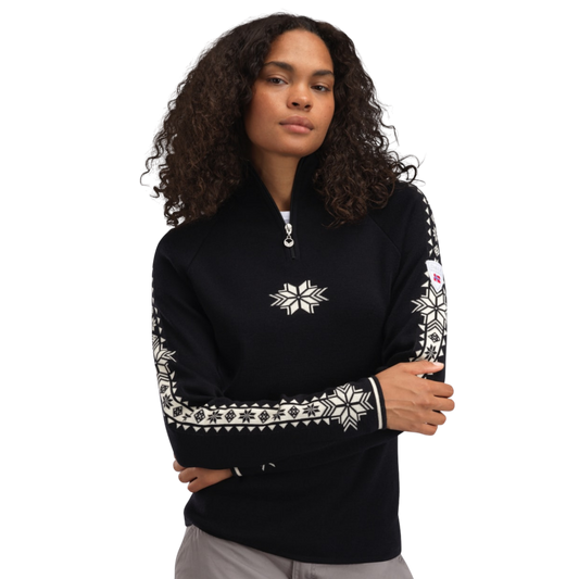 DALE OF NORWAY W GEILO FERN SWEATER OFF WHITE BLACK