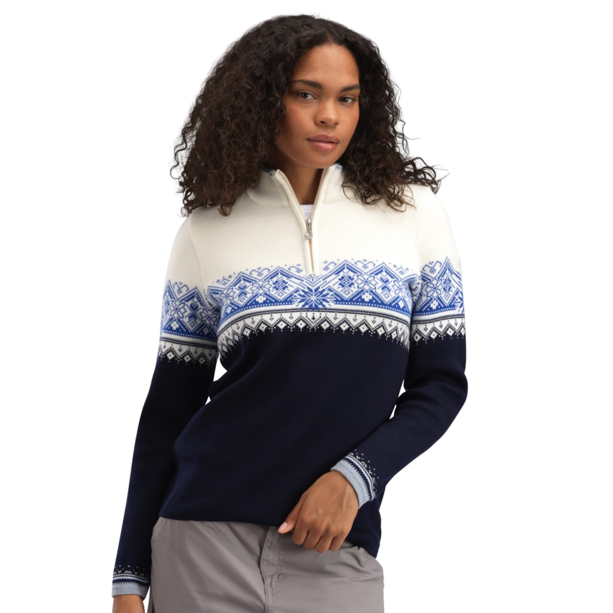 DALE OF NORWAY W MORITZ SWEATER NAVY WHITE