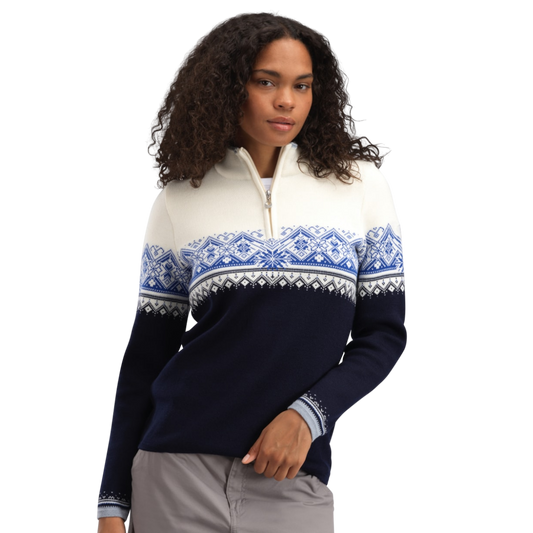 DALE OF NORWAY W MORITZ SWEATER NAVY WHITE