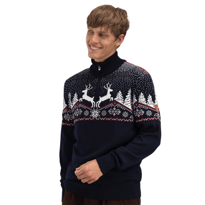 DALE OF NORWAY CHRISTMAS SWEATER - NAVY OFFWHITE REDROSE