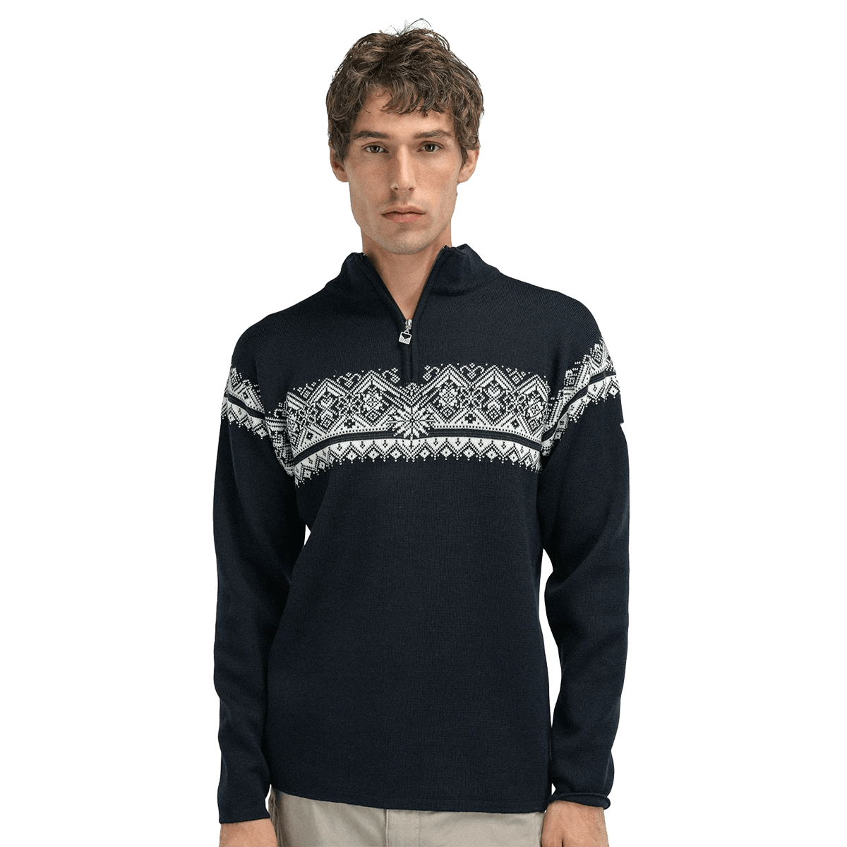DALE OF NORWAY MEN'S MORITZ SWEATER - BLACK OFFWHITE DARKCHARCOAL