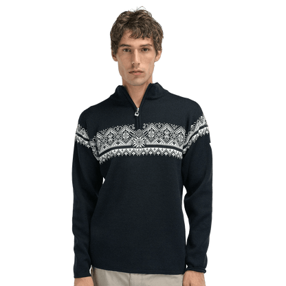 DALE OF NORWAY MEN'S MORITZ SWEATER - BLACK OFFWHITE DARKCHARCOAL