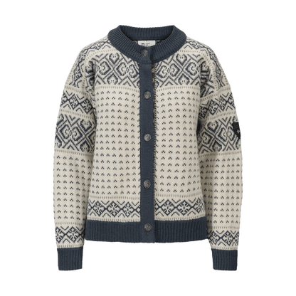 DALE OF NORWAY WOMEN'S HANNAH CARDIGAN - OFFWHITE STEEL LIGHTCHARCOAL