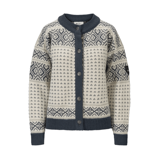 DALE OF NORWAY WOMEN'S HANNAH CARDIGAN - OFFWHITE STEEL LIGHTCHARCOAL