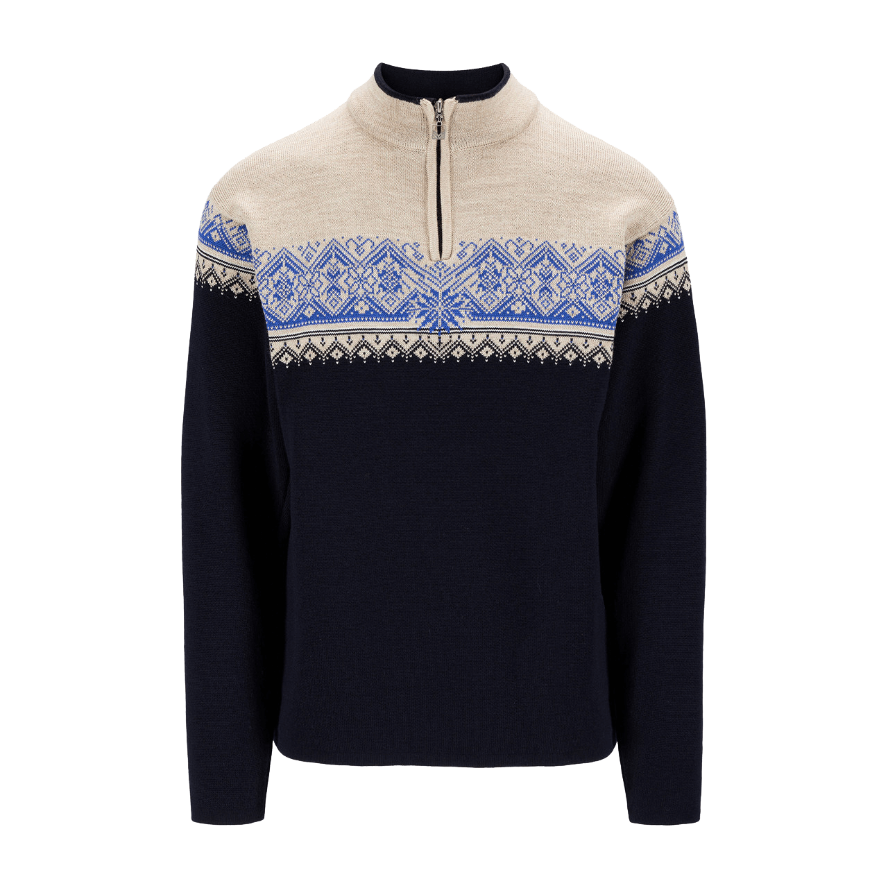 DALE OF NORWAY MEN'S MORITZ SWEATER - NAVY SAND ULTRAMARINE