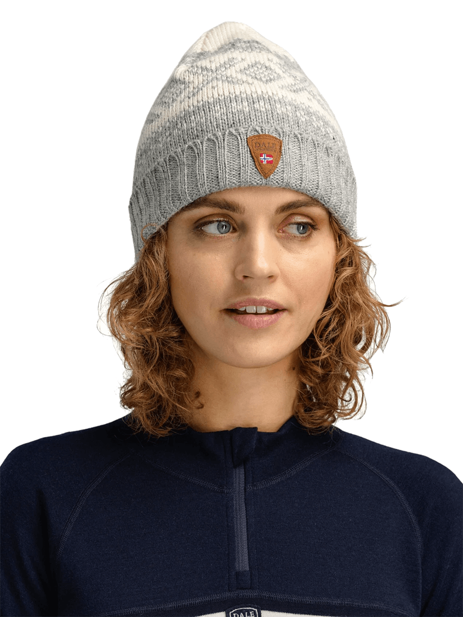 DALE OF NORWAY CORTINA 1956 HAT - GREY WHITE female model