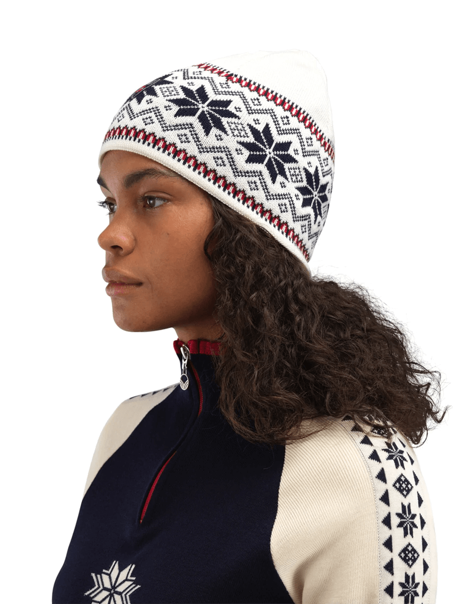 DALE OF NORWAY GARMISCH HAT - OFFWHITE NAVY RASPBERRY - ONE SIZE