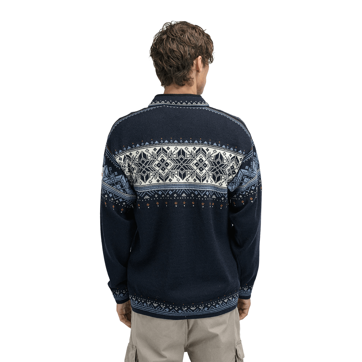 DALE OF NORWAY MEN'S BLYFJELL SWEATER - MIDNAVY BLUSHAD OFFWHITE COPPE