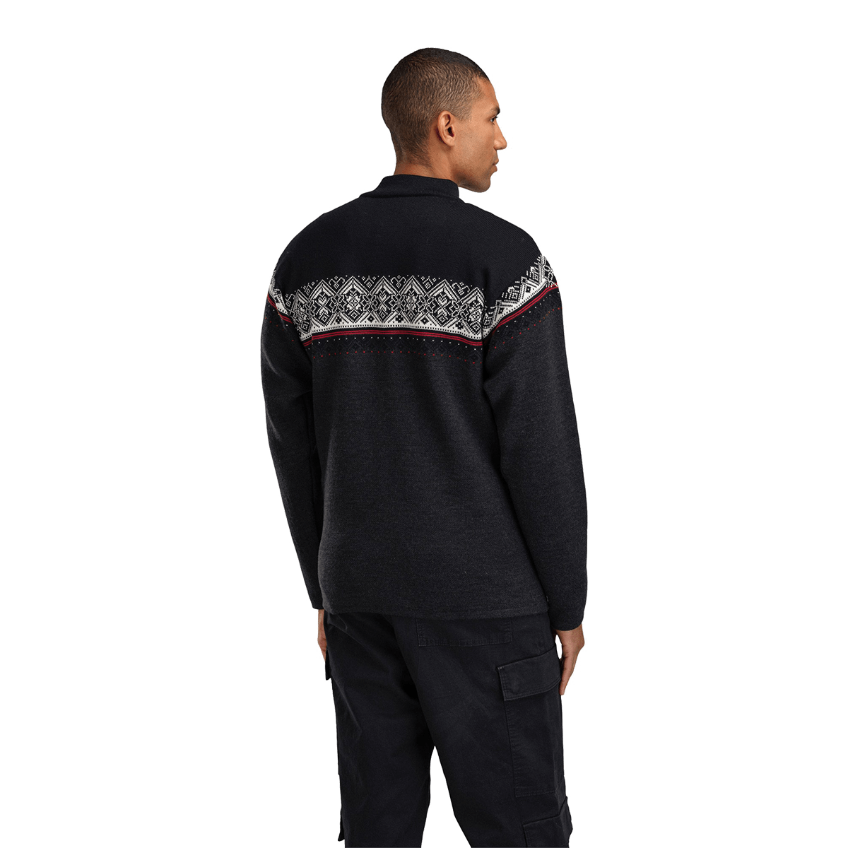 DALE OF NORWAY MEN'S MORITZ JACKET - DARKCHARCOAL BLACK OFFWHITE back