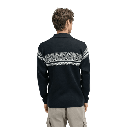 DALE OF NORWAY MEN'S MORITZ SWEATER - BLACK OFFWHITE DARKCHARCOAL back view
