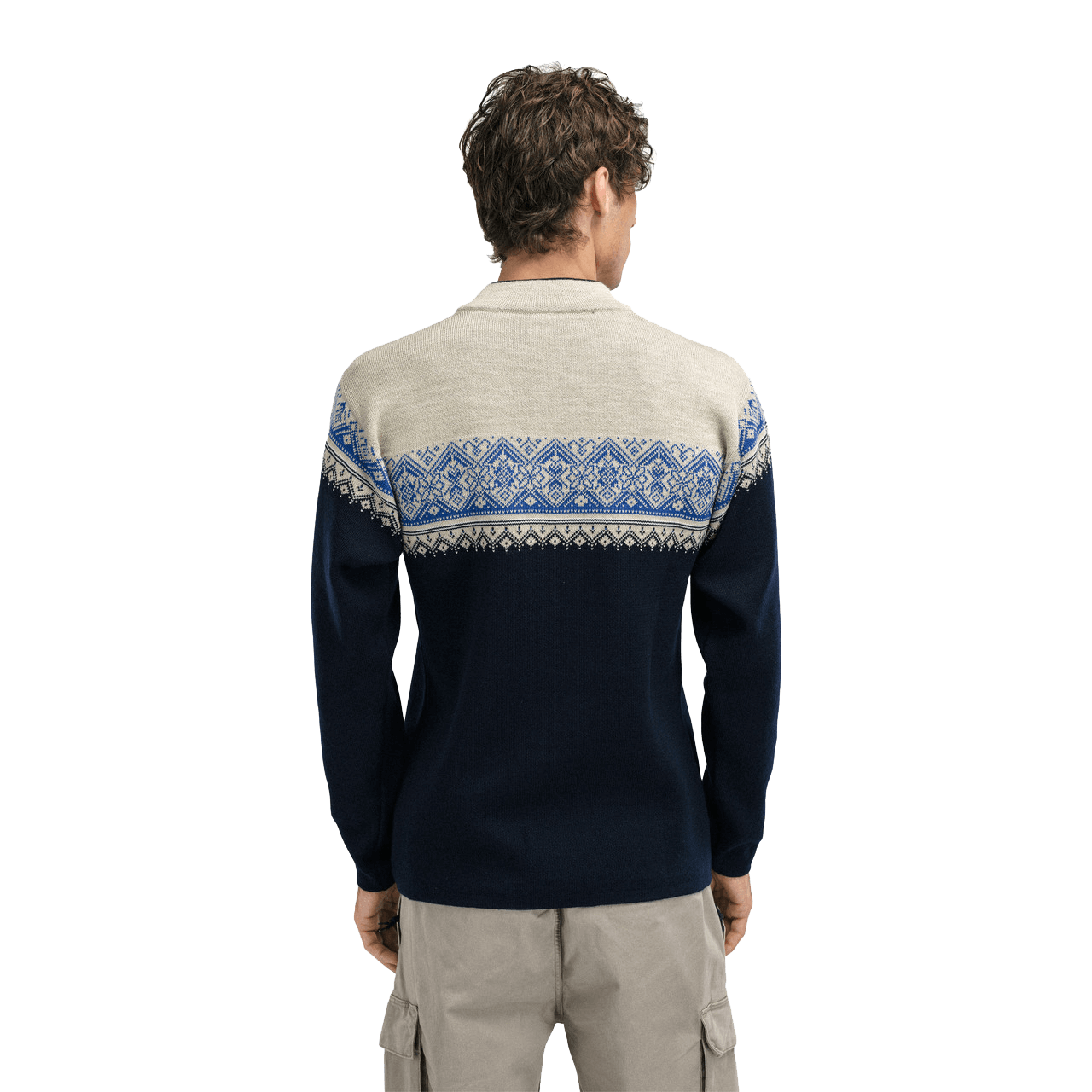 DALE OF NORWAY MEN'S MORITZ SWEATER - NAVY SAND ULTRAMARINE back