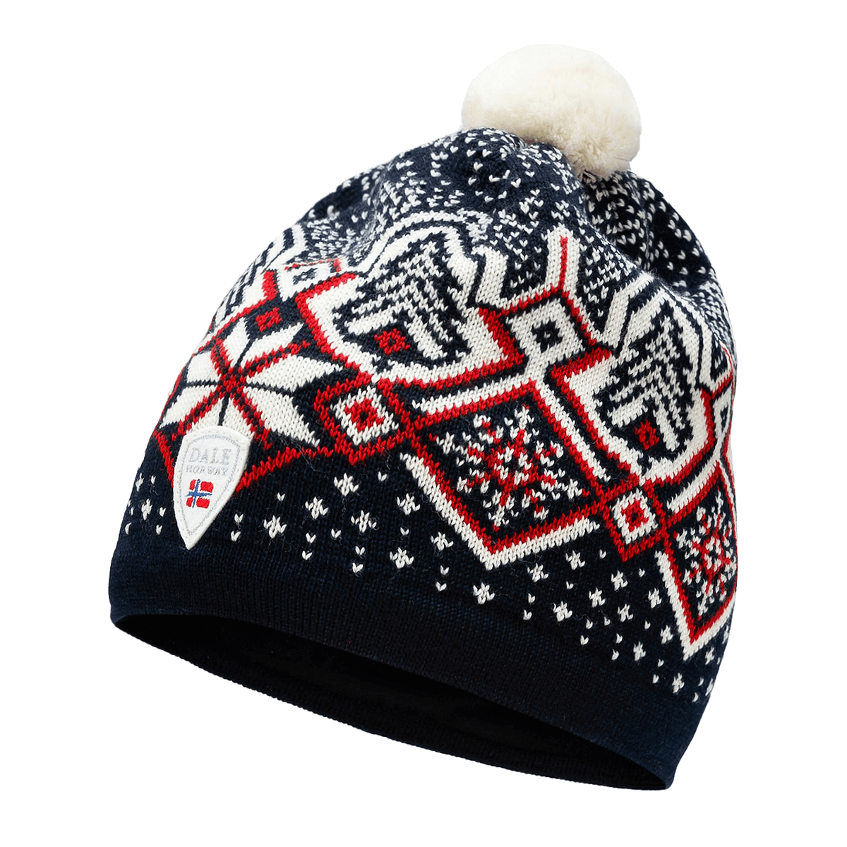 DALE OF NORWAY WINTERLAND WOOL HAT - NAVY OFFWHITE RASPBERRY