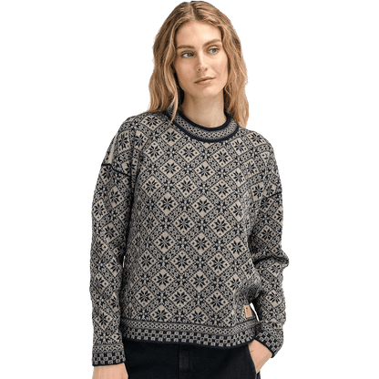 DALE OF NORWAY WOMEN'S BJORØY SWEATER - MOUNTIANSTONE MARINE SAND front