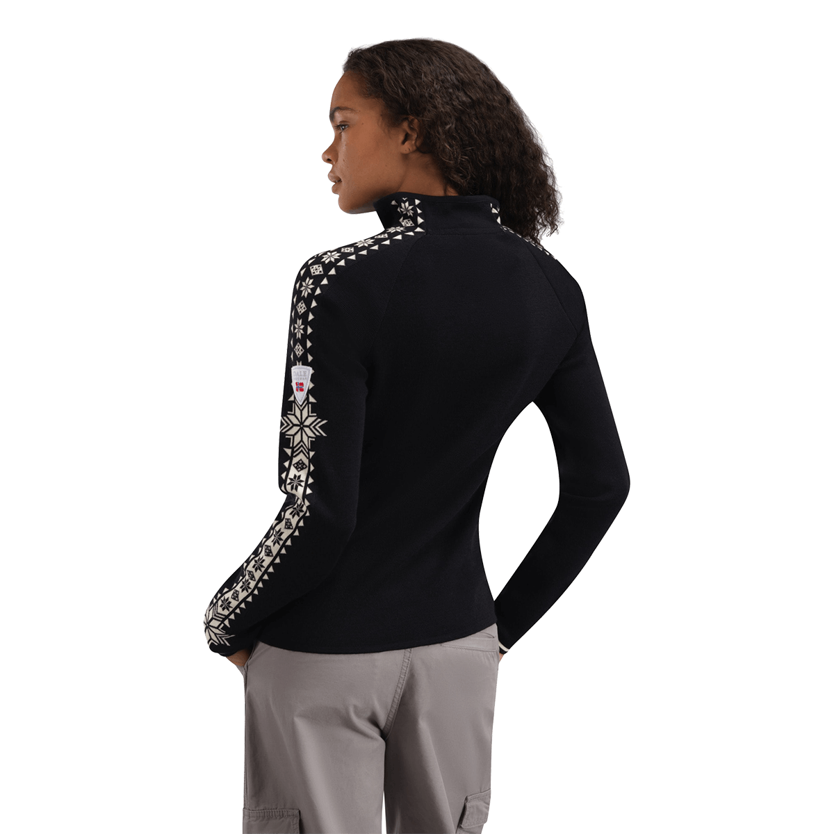 DALE OF NORWAY WOMEN'S GEILO SWEATER - BLACK OFFWHITE back